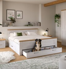 Bettgestell >Verona< in Sibiu Lärche, Spannplatte/MDF - 189x90x209cm (BxHxT)