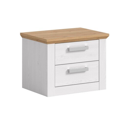 Nachtkommode >Verona< in Sibiu Lärche, Spannplatte/MDF - 56x43x39cm (BxHxT)