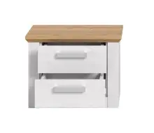Nachtkommode >Verona< in Sibiu Lärche, Spannplatte/MDF - 56x43x39cm (BxHxT)