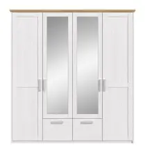 Kleiderschrank >Verona< in Sibiu Lärche, Spannplatte/MDF - 188x200x61cm (BxHxT)
