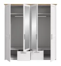 Kleiderschrank >Verona< in Sibiu Lärche, Spannplatte/MDF - 188x200x61cm (BxHxT)