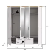 Kleiderschrank >Verona< in Sibiu Lärche, Spannplatte/MDF - 188x200x61cm (BxHxT)