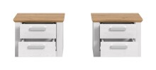Nachtkommode >Verona< 2er Set in Sibiu Lärche, Spannplatte/MDF - 56x43x39cm (BxHxT)