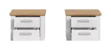 Nachtkommode >Verona< 2er Set in Sibiu Lärche, Spannplatte/MDF - 56x43x39cm (BxHxT)