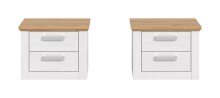 Nachtkommode >Verona< 2er Set in Sibiu Lärche, Spannplatte/MDF - 56x43x39cm (BxHxT)