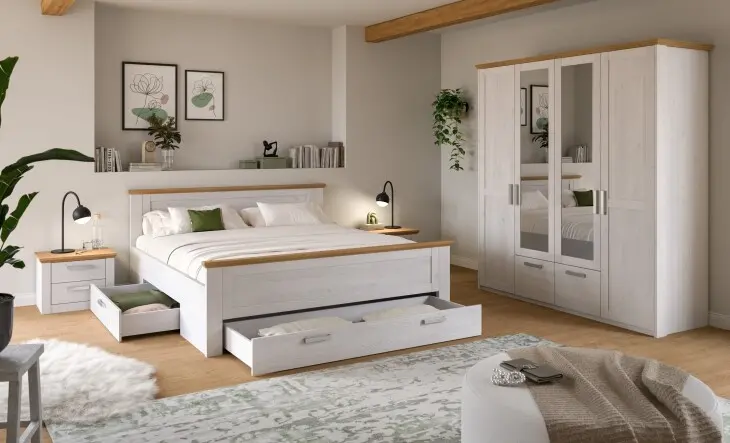 Schlafzimmer-Set >Verona< in Sibiu Lärche, Spannplatte/MDF