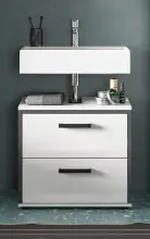 Waschbeckenunterschrank >Kojak< in Weiß Hochglanz - 60x55x37cm (BxHxT)