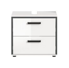 Waschbeckenunterschrank >Kojak< in Weiß Hochglanz - 60x55x37cm (BxHxT)