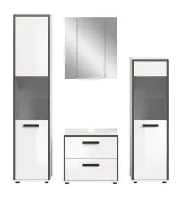 Badezimmer-Set >Kojak< in Weiß Hochglanz - 171x188x37cm (BxHxT)