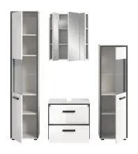 Badezimmer-Set >Kojak< in Weiß Hochglanz - 171x188x37cm (BxHxT)