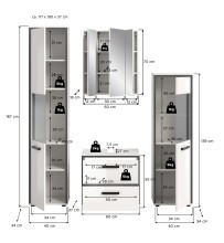 Badezimmer-Set >Kojak< in Weiß Hochglanz - 171x188x37cm (BxHxT)