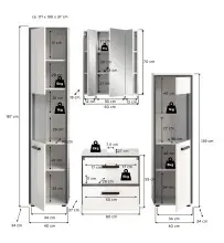 Badezimmer-Set >Kojak< in Weiß Hochglanz - 171x188x37cm (BxHxT)