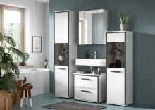 Badezimmer-Set >Kojak< in Weiß Hochglanz -...