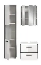 Badezimmer-Set >Kojak< in Weiß Hochglanz - 115x188x37cm (BxHxT)