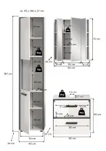 Badezimmer-Set >Kojak< in Weiß Hochglanz - 115x188x37cm (BxHxT)