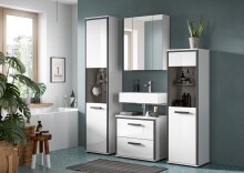 Badezimmer-Set >Kojak< in Weiß Hochglanz - 115x188x37cm (BxHxT)
