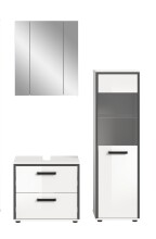 Badezimmer-Set >Kojak< in Weiß Hochglanz - 115x188x37cm (BxHxT)