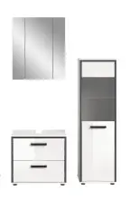 Badezimmer-Set >Kojak< in Weiß Hochglanz - 115x188x37cm (BxHxT)