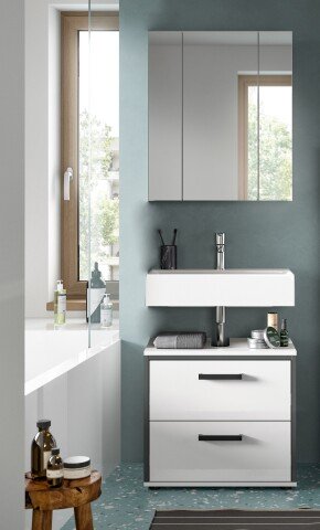 Badezimmer-Set >Kojak< in Weiß Hochglanz - 60x188x37cm (BxHxT)