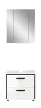 Badezimmer-Set >Kojak< in Weiß Hochglanz - 60x188x37cm (BxHxT)