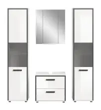 Badezimmer-Set >Kojak< in Weiß Hochglanz - 171x188x37cm (BxHxT)
