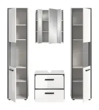 Badezimmer-Set >Kojak< in Weiß Hochglanz - 171x188x37cm (BxHxT)