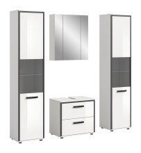 Badezimmer-Set >Kojak< in Weiß Hochglanz - 171x188x37cm (BxHxT)