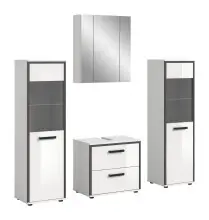 Badezimmer-Set >Kojak< in Weiß Hochglanz - 171x188x37cm (BxHxT)