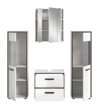Badezimmer-Set >Kojak< in Weiß Hochglanz - 171x188x37cm (BxHxT)