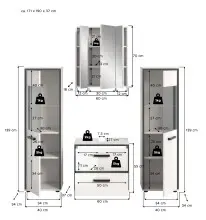 Badezimmer-Set >Kojak< in Weiß Hochglanz - 171x188x37cm (BxHxT)