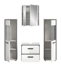 Badezimmer-Set >Kojak< in Weiß Hochglanz - 171x188x37cm (BxHxT)
