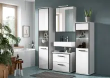 Badezimmer-Set >Kojak< in Weiß Hochglanz -...