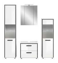 Badezimmer-Set >Kojak< in Weiß Hochglanz - 171x188x37cm (BxHxT)