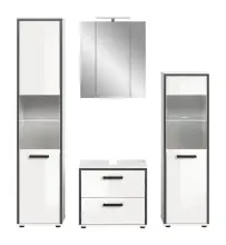 Badezimmer-Set >Kojak< in Weiß Hochglanz - 171x188x37cm (BxHxT)