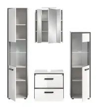 Badezimmer-Set >Kojak< in Weiß Hochglanz - 171x188x37cm (BxHxT)