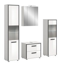 Badezimmer-Set >Kojak< in Weiß Hochglanz - 171x188x37cm (BxHxT)