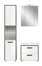 Badezimmer-Set >Kojak< in Weiß Hochglanz - 115x188x37cm (BxHxT)