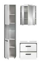 Badezimmer-Set >Kojak< in Weiß Hochglanz - 115x188x37cm (BxHxT)