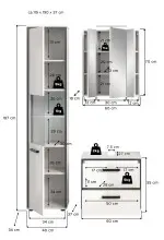 Badezimmer-Set >Kojak< in Weiß Hochglanz - 115x188x37cm (BxHxT)