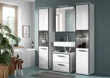 Badezimmer-Set >Kojak< in Weiß Hochglanz -...