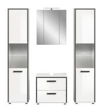 Badezimmer-Set >Kojak< in Weiß Hochglanz - 171x188x37cm (BxHxT)