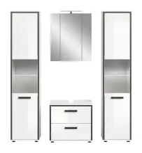 Badezimmer-Set >Kojak< in Weiß Hochglanz - 171x188x37cm (BxHxT)