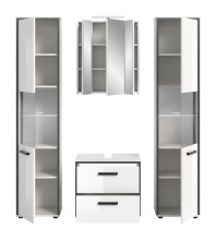 Badezimmer-Set >Kojak< in Weiß Hochglanz - 171x188x37cm (BxHxT)