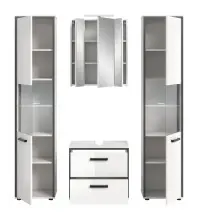 Badezimmer-Set >Kojak< in Weiß Hochglanz - 171x188x37cm (BxHxT)