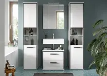 Badezimmer-Set >Kojak< in Weiß Hochglanz - 171x188x37cm (BxHxT)
