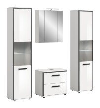 Badezimmer-Set >Kojak< in Weiß Hochglanz - 171x188x37cm (BxHxT)