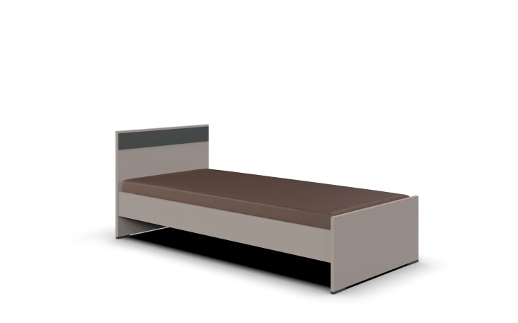 Bett >BAHAMAS< in GRAFIT + SAHARAGRAU - 96x80x210cm (BxHxT)