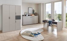 Schrankbett >BAHAMAS< in  SAHARAGRAU - 212x105x43cm (BxHxT)