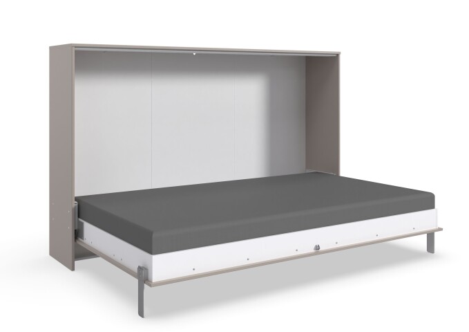 Schrankbett >BAHAMAS< in  SAHARAGRAU - 212x134x43cm (BxHxT)