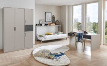 Schrankbett >BAHAMAS< in  SAHARAGRAU - 212x134x43cm (BxHxT)